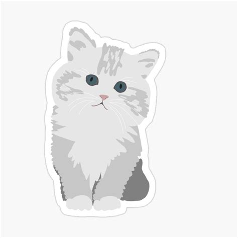 Gray Kitten Sticker By Cinnamondrawing Grey Kitten Kitten Stickers