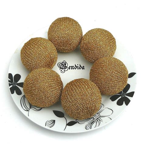 Gold Decorative Balls For Bowl Vase Fillers Orbs Knitted Etsy Singapore