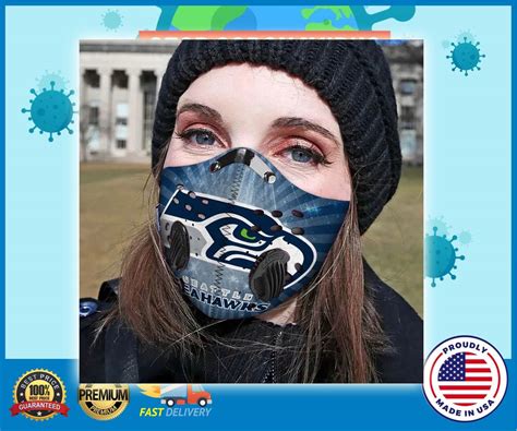 Seattle Seahawks Filter Carbon Face Mask Limited Edition • Leesilk Shop