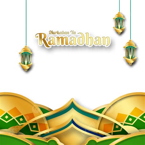 Gambar Vektor Ramadhan Hijau Dengan Ornamen Islami Dan Berbagai