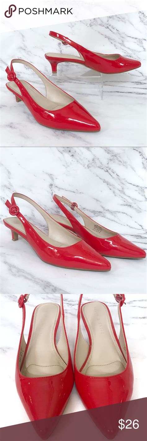 Red Patent Kitten Heel Pumps By Kelly And Katie