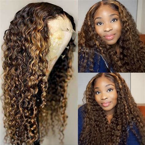 Highlighted Deep Wave Wig Lace Closure Wig Alipearl Hair