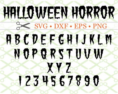 Averia Light Horror Halloween Scary Font Alphabet Numbers Letters
