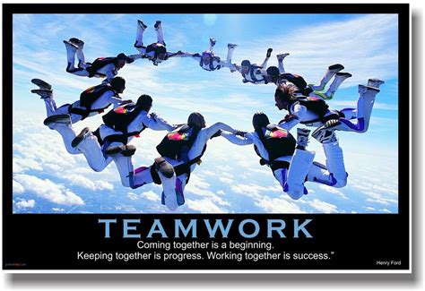 To me, teamwork is the beauty of our sport, where you have five acting as one. NEW Motivational TEAMWORK POSTER - Henry Ford Quote ...