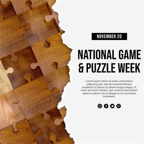 20 Nov National Game And Puzzle Week Template Postermywall