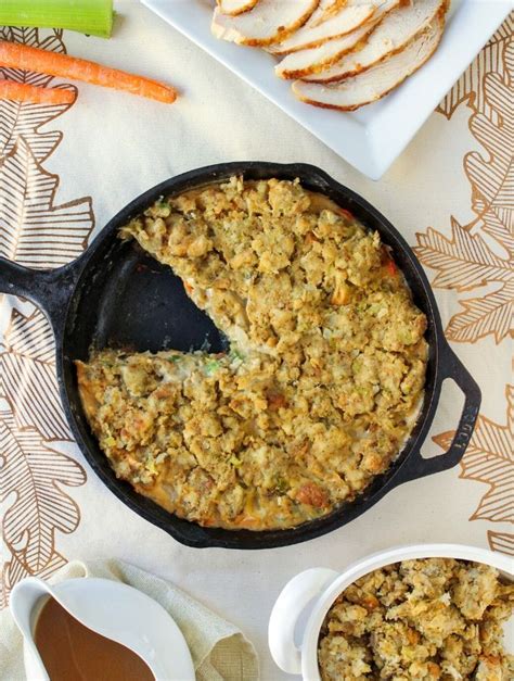 Leftover Turkey Pot Pie with Stuffing Topping - Byte Sized Nutrition