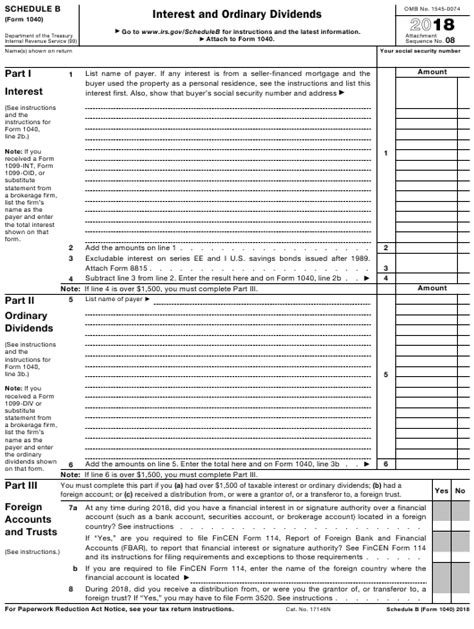 Irs Form 1040 Schedule B Download Fillable Pdf Or Fill 2021 Tax Forms