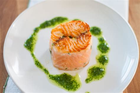 Then you can sear the salmon in cast iron skillet or you can use a grill. Sous Vide Salmon Roulade with Lemon and Herbs