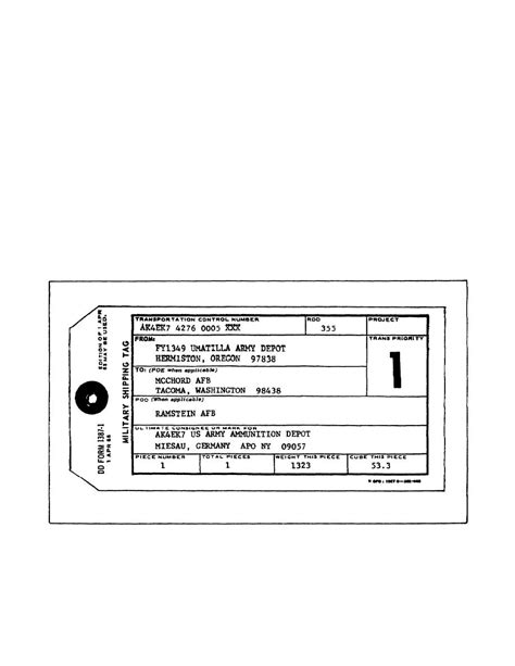 Figure 3 14 Dod Form 1387 1 Military Shipment Tag