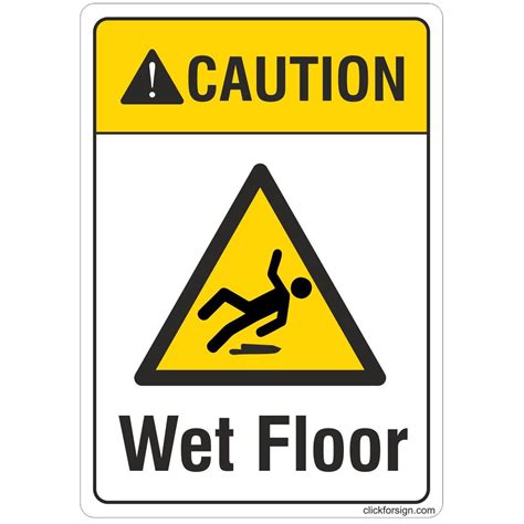 Clickforsign Caution Wet Floor Sign Board 200 X 150 Mm Industrial And Scientific