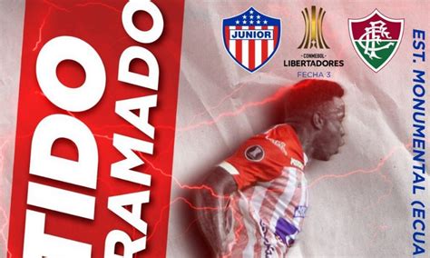 Fluminense rj junior barranquilla 19/05/2021 02:30. Partido entre Junior y Fluminense se jugará en Guayaquil