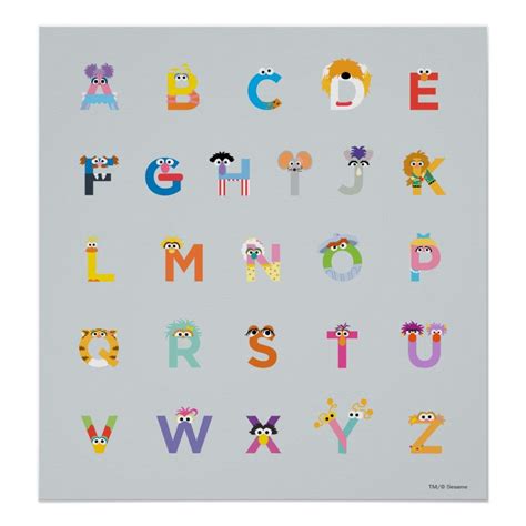 Sesame Street Letters Of The Alphabet Poster Sesame