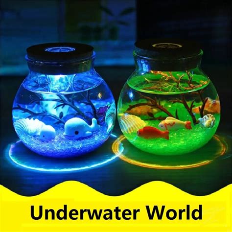 3d Underwater World Led Night Lamp Diy Micro Landscape Night Light