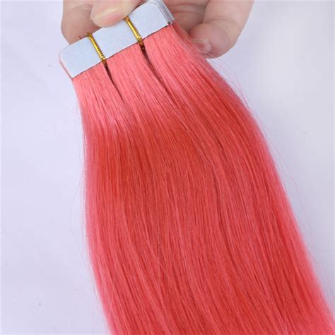 Remy Hair Extensions Tape In Hair Brazilian Best Quality Red Color