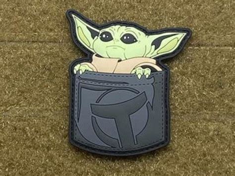 Tactical Outfitters Pocket Baby Yoda Pvc Morale Patch Grey Airsoft