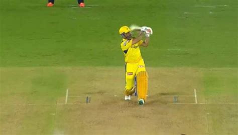 Watch Ms Dhoni Turns Back Clock Hits Huge Six In Last Over Video