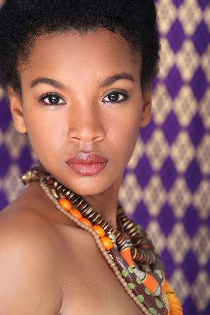 Free Photo Portrait Of Beautiful Young Black Woman With Traditional