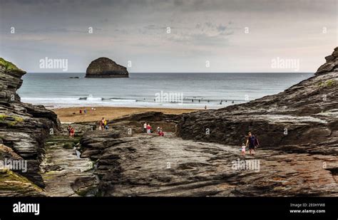 Trebarwith Strand Beach In North Cornwall England Uk Stock Photo Alamy