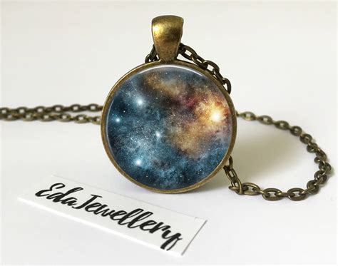 Galaxy Pendant Nebula Necklace Universe Jewellery Solar Etsy