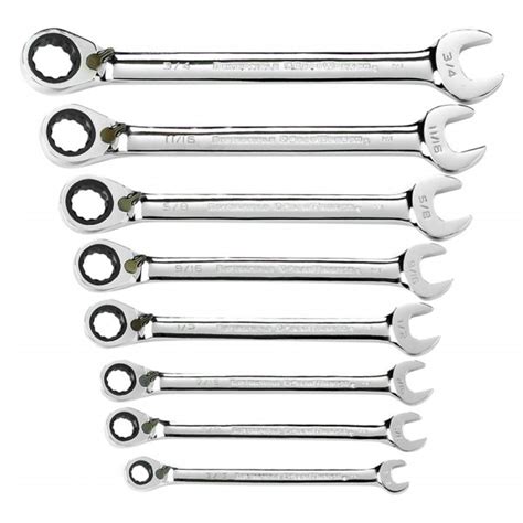 Gearwrench 9533n Reversible Combination Ratcheting Wrench Set Sae 8
