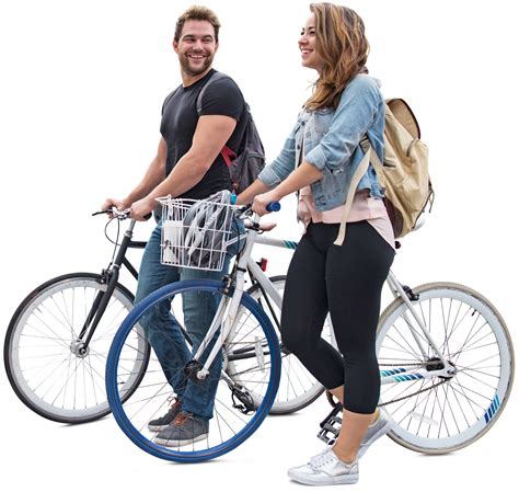 Cutout people men and woman with bicycles by MrCutout #people #cutout # ...
