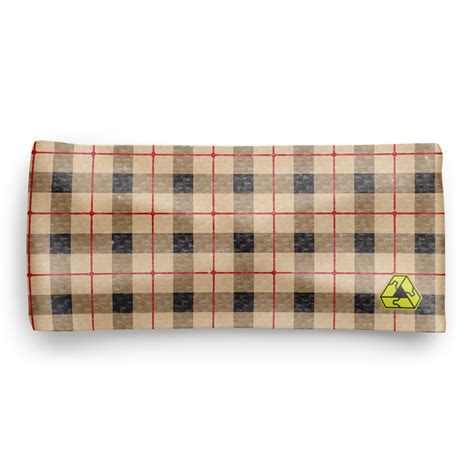 Camel Plaid Headband Recycled And Eco Friendly Dual Layer Protection