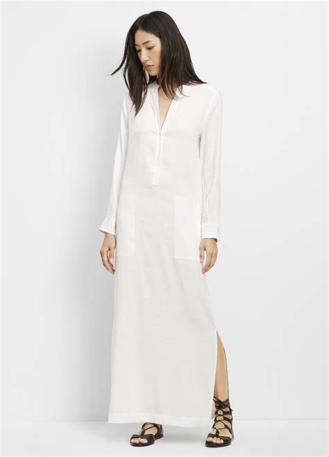 White Linen Maxi Shirt Dress ~ Susanhornerdesigns