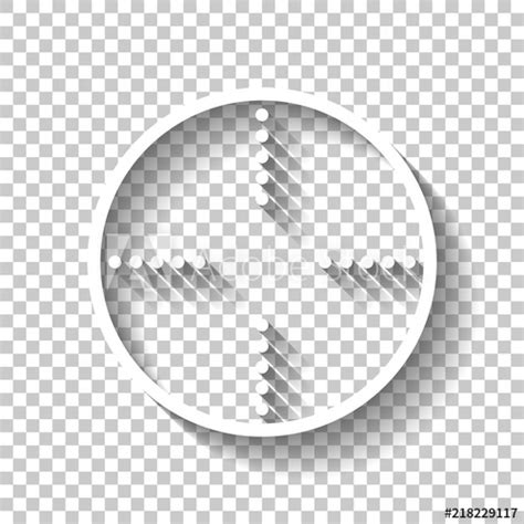 White icon with soft shadow on. "Simple target icon. White icon with shadow on transparent ...