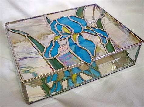 Stained Glass Jewelry Box Iris By Glassmagic On Etsy