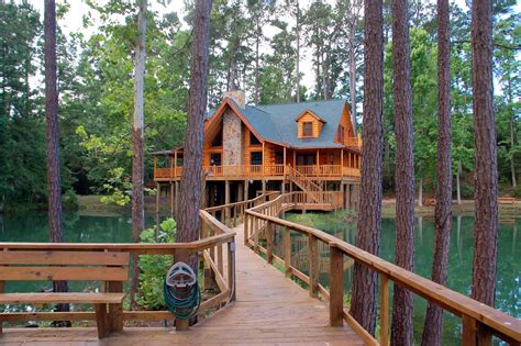 The Retreat At Artesian Lakes Log Cabin Rentals On The Lake Houston