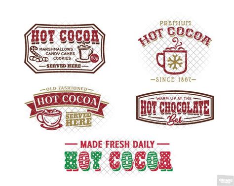 Hot Chocolate Svg Cocoa Bar Christmas Bundle With Png Dxf Eps