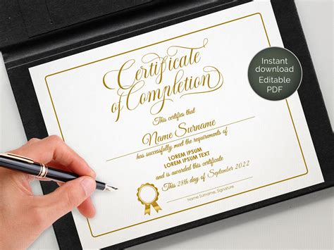Editable Certificate Of Completion Beauty Training Gold Certificate Template Elegant