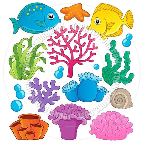 Coral Cartoon Coral Reef Clip Art Toonvectors