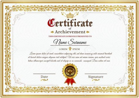 Vector Certificate Template On Awarding Design Of Certificate With