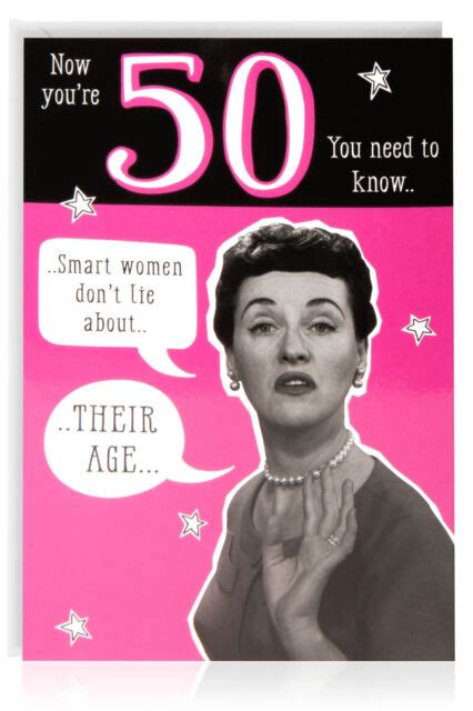 50th Female Birthday Funny Humour Joke Card Greetings Retro Vintage
