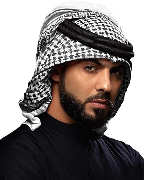 Homelex Arab Kafiya Keffiyeh Arabic Muslim Head Scarf For Men With Aqel