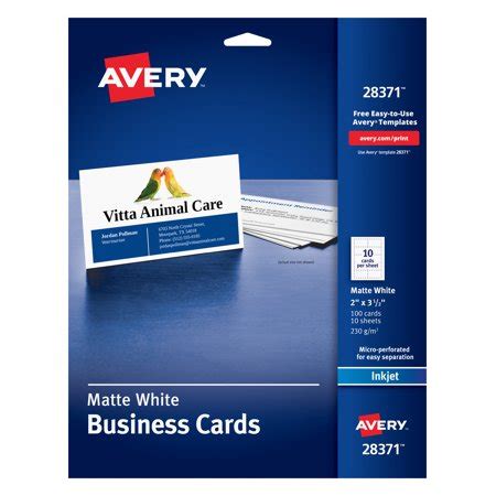 Pick the style & quantity that's right for you. Avery Business Cards, Matte, Two-Sided Printing, 100 Cards ...