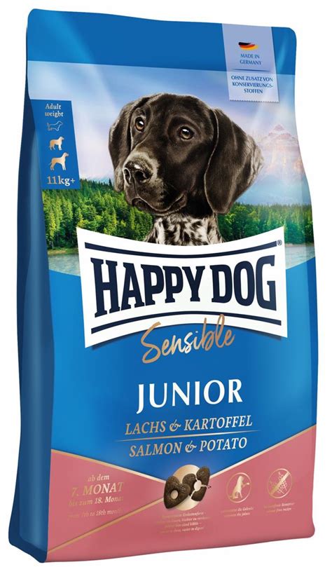 10kg Supreme Junior Sensible Laksandpotet Happy Dog VÅpenloftet As
