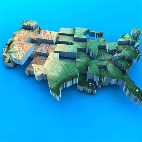 USA Map 3D Model .max .obj .3ds .fbx .c4d - CGTrader.com
