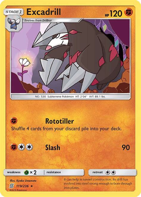 Excadrill 119 Unified Minds 2019 Pokemon Card
