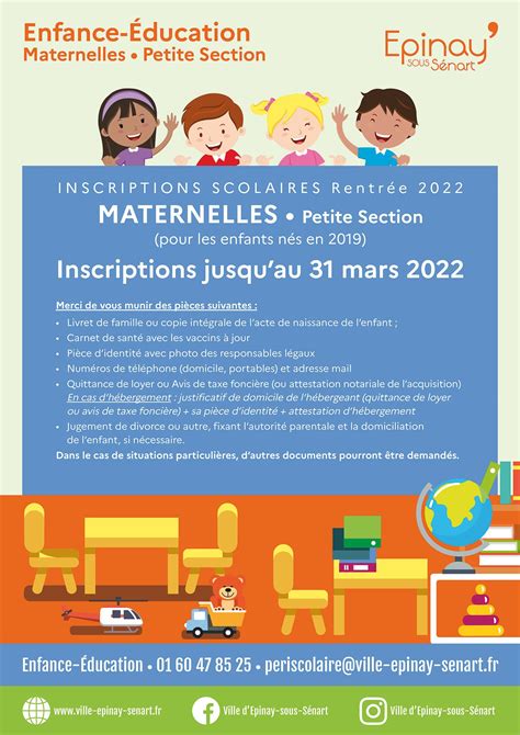 Inscriptions En Maternelle Pour La Rentrée 2022 • Epinay Sous Sénart