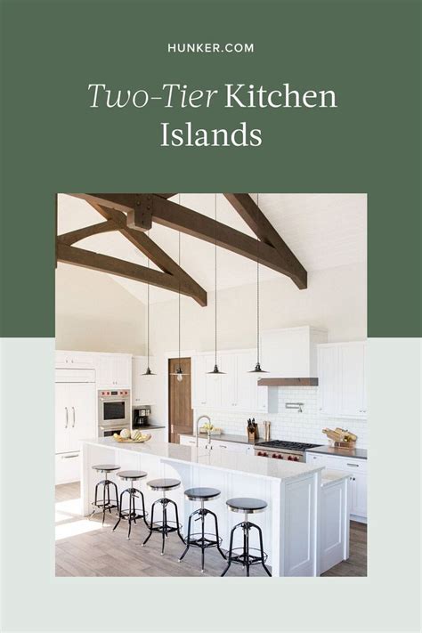 Freestanding kitchen island with double open shelves & storage cupboards. These Two-Tier Kitchen Islands Are Making Us Do a Double ...