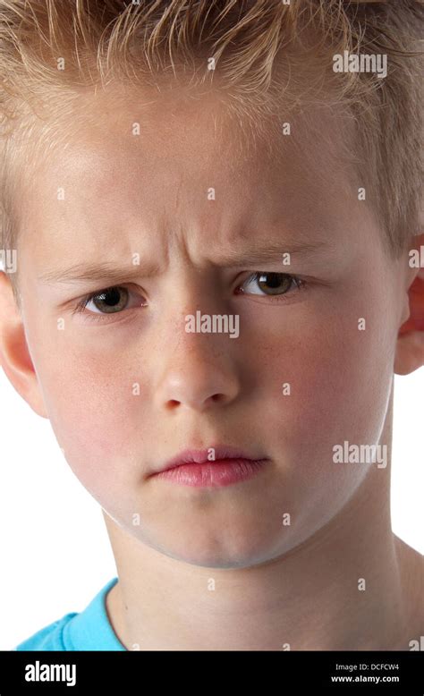 Portrait Of An Angry Little Boy Stock Photo Alamy