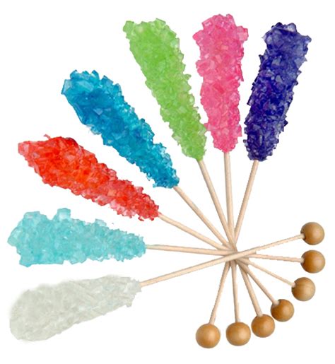 Crystal Sticks Assorted Colorsflvr Unwrapped Rock Candy