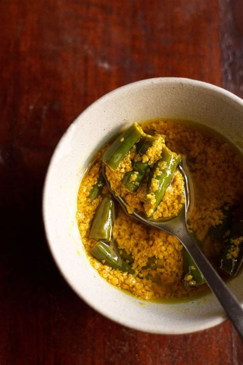 Green Chilli Pickle Recipe With Mustard Hari Mirch Ka Achaar Recipe