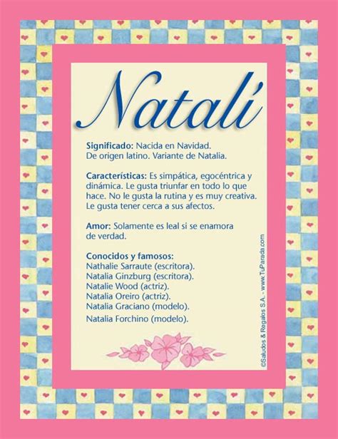 Natalí, significado del nombre Natalí, nombres