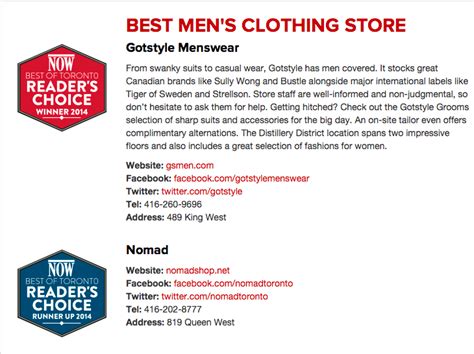 Best Menswear Store In Toronto By Now Magazine Gotstyle