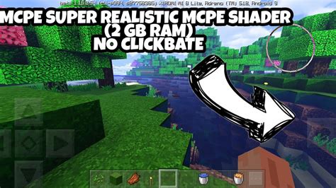 Mcpe Super Realistic Shader No Lags 2gb Ram Link To Download Youtube