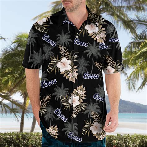 Coors Beer Aloha Shirt Casual Button Up Shirt Plangraphics