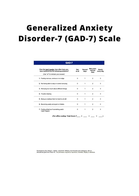 Generalized Anxiety Disorder 7 Gad 7 Scale Iasc Mhpss Mande Framework